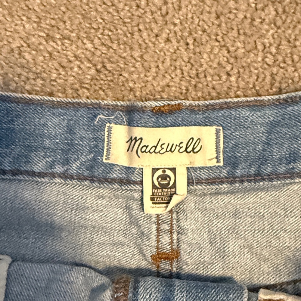 Madewell Denim Frayed Hem Skirt - Picture 2 of 4